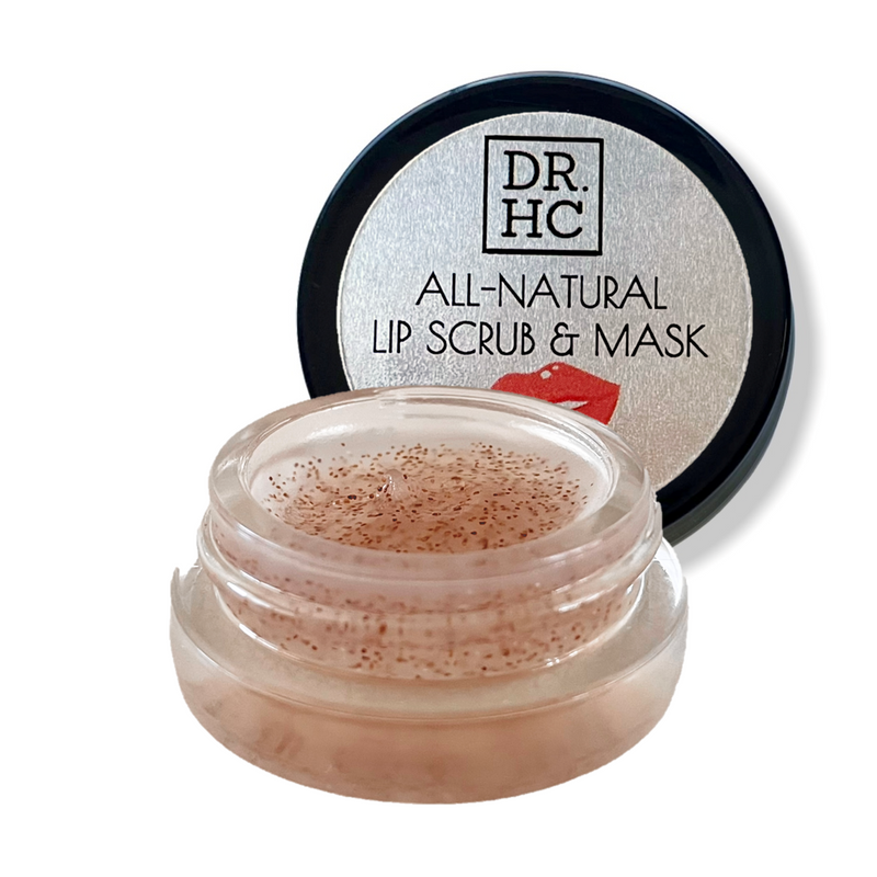 DR.HC All-Natural Lip Scrub & Mask (10g, 0.35 oz.) (with Panax Ginseng, Raspberry & Avocado) (Exfoliating, Anti-pigmentation, Anti-dryness, Plumping...)