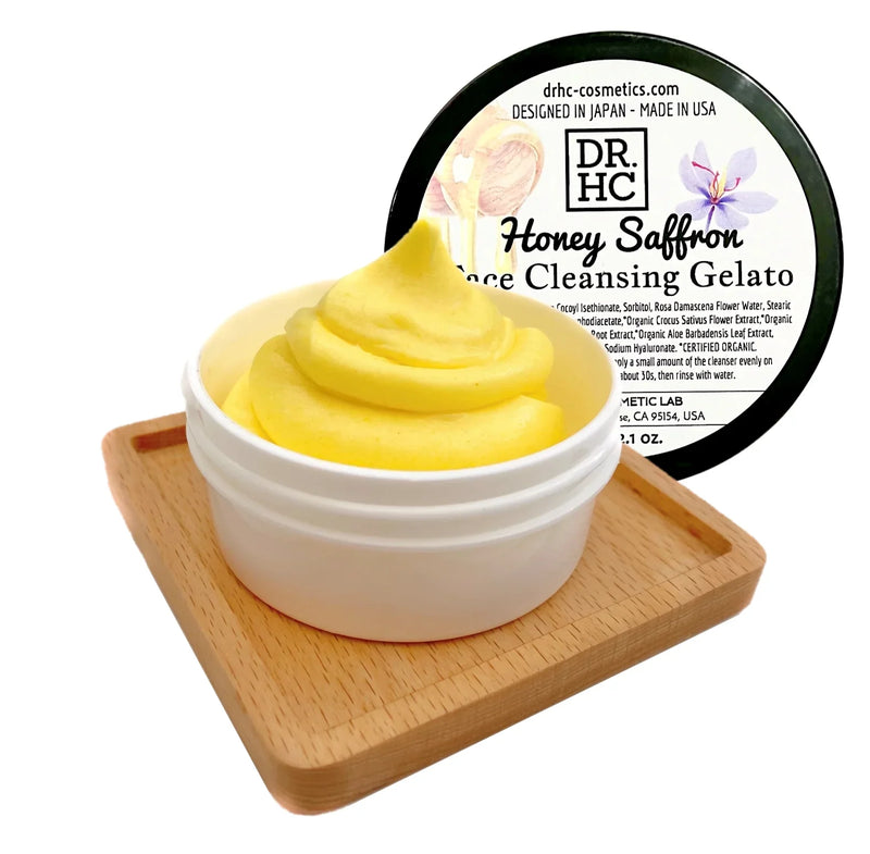 KEM RỬA MẶT ORGANIC HỒI PHỤC DA, MỜ SẸO, MỜ SẠM NÁM & CHỐNG LÃO HÓA SAFFRON MẬT ONG - DR.HC HONEY SAFFRON FACE CLEANSING GELATO (60g, 2.1oz.) (Hồi phục da, Mờ sẹo, Mờ sạm nám, Chống lão hóa, Ngừa mụn...)