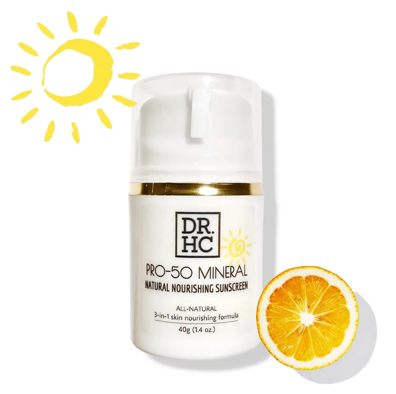 DR.HC Pro-50 Mineral Natural Nourishing Sunscreen (40g, 1.4oz.) (Natural UV Care, Skin brightening, Anti-aging, Damage Repair, Anti-inflammatory...)