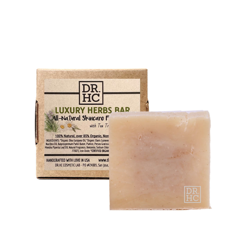 All-Natural Skincare Face Soap - Luxury Herbs Bar (110g, 3.8oz.)