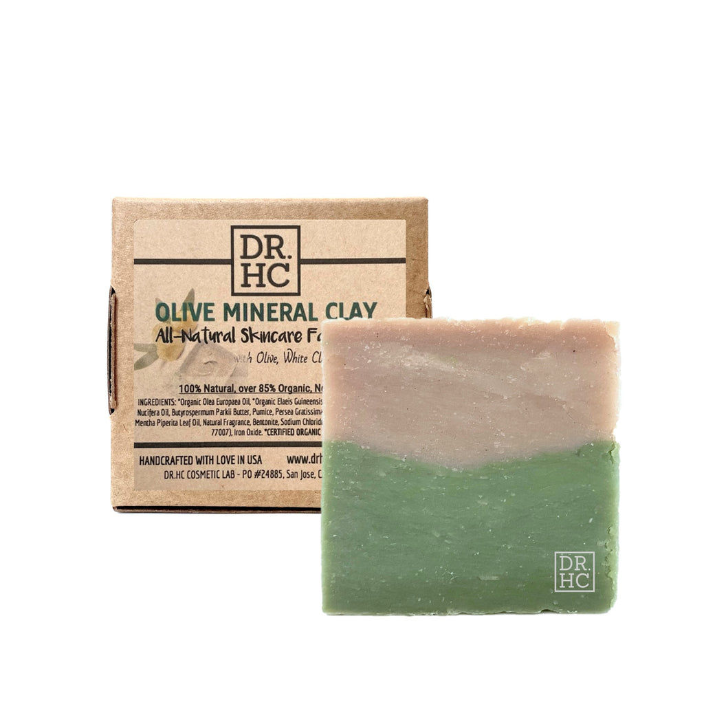All-Natural Skincare Face Soap - Olive Mineral Clay (110g, 3.8oz)