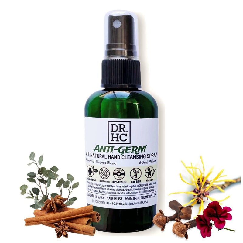 DR.HC Anti-Germ All-Natural Hand Cleansing Spray (with Powerful Thieves Blend) (60ml, 2fl.oz.) - Personal Care - DR.HC - Anti Inflammatory, Antibacterial, Aromatherapy, dropship ronen, Hydrating, men-body, Moisturizing, Softening, ▸DROPSHIP, ▸WHOLESALE, ●All Skin Types, ●Sensitive Skin, ★Good for BABY, ★Good for MEN, ★Good for PREGNANCY, ★Must be GLUTEN-FREE, ★Must be VEGAN - DR.HC Cosmetic Lab