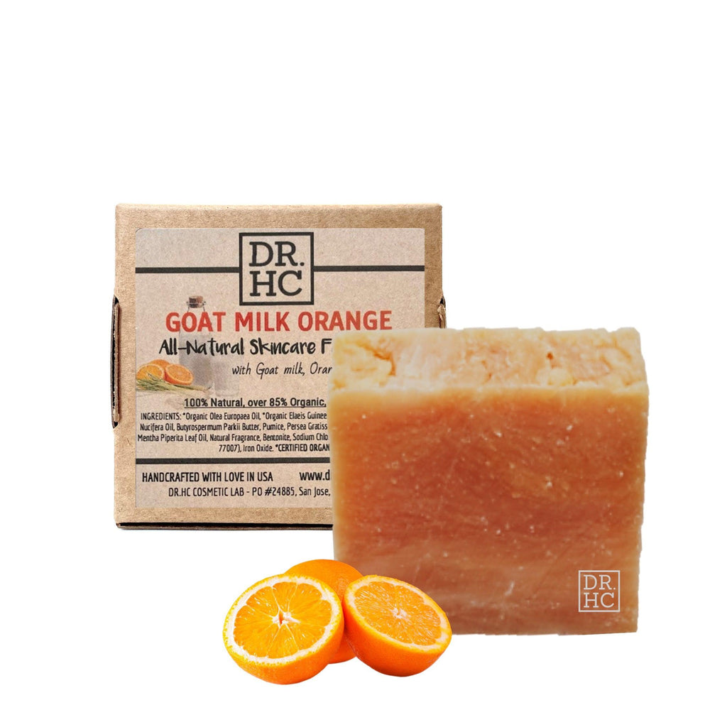 DR.HC All-Natural Skincare Face Soap - Goat Milk Orange (110g, 3.8oz.) (Skin brightening, Anti-aging, Anti-acne, Skin recovery...)